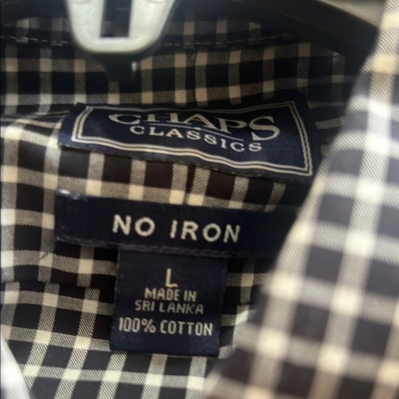 Chaps Black and White Casual Button Down Shirt - Picture 6 of 6